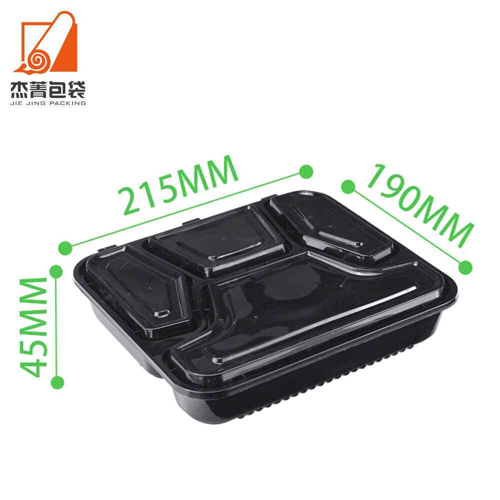 High Quality Microwavable Meal Prep Containers Disposable 4 Compartment Bento Plastic Food Take Away Lunch Box