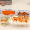 S3+1 Disposable Transparent Fast Food Rectangular Four Compartments Microwaveable PP Thickened Chinese Lunch Box Packing Box