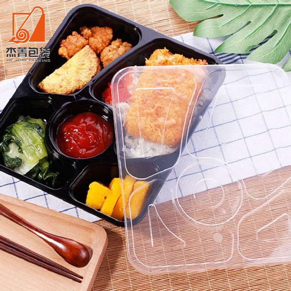 Factory Supplier Disposable Packaging Container Microwave Safe Plastic Takeaway Food Box with Lid