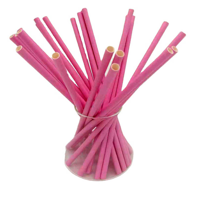 Disposable Green blue pink paper straw degradable milk tea juice drink party holiday decoration paper straw