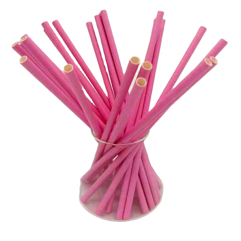 Disposable Green blue pink paper straw degradable milk tea juice drink party holiday decoration paper straw