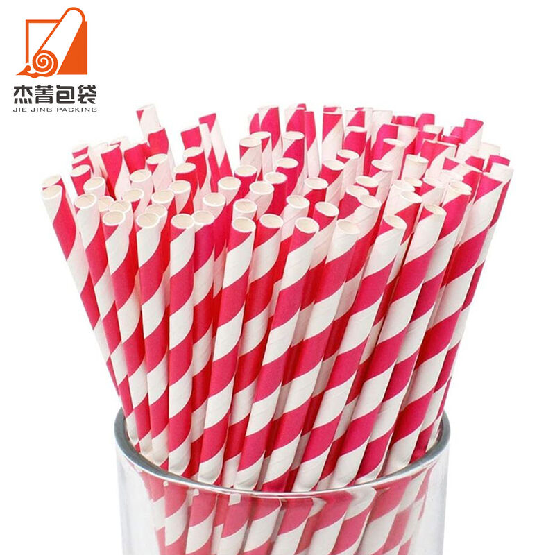 Eco friendly party supply customized design biodegradable paper straws drinking for tea coffee beverage