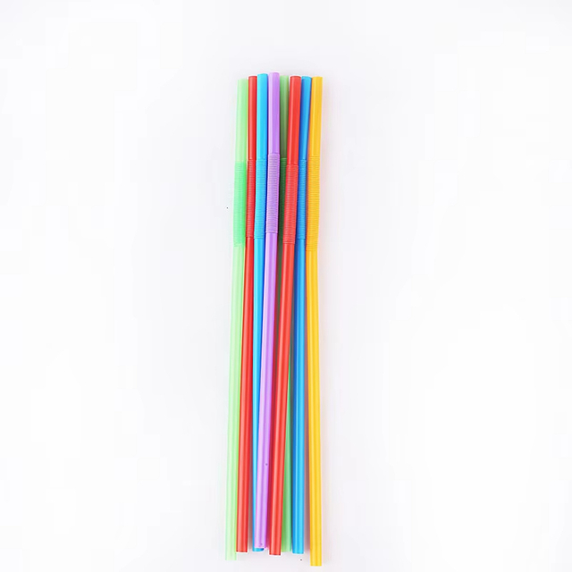 Colorful Disposable Flexible Plastic Straws Beverage Juice Creative Design Individually Wrapped Plastic Drinking Straws