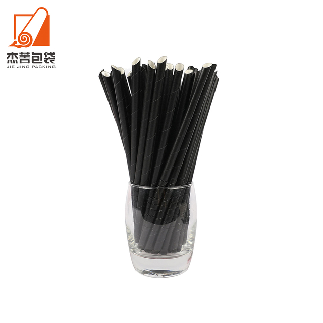 Wholesale High quality Biodegradable Paper straw High quality cowhide decorated straw paper straw