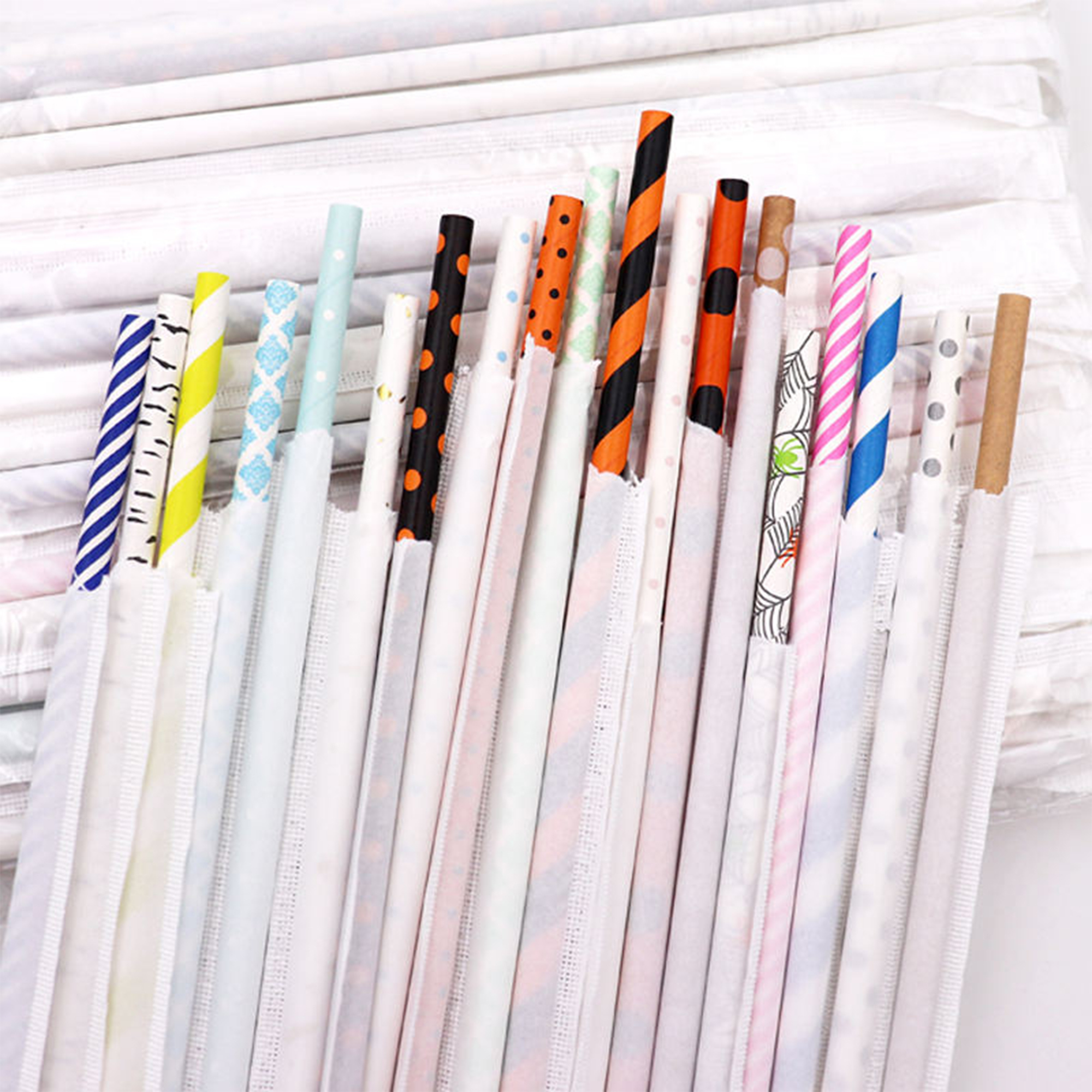 Factory price Paper straw Wedding decoration, children's party fashion colorful paper straw