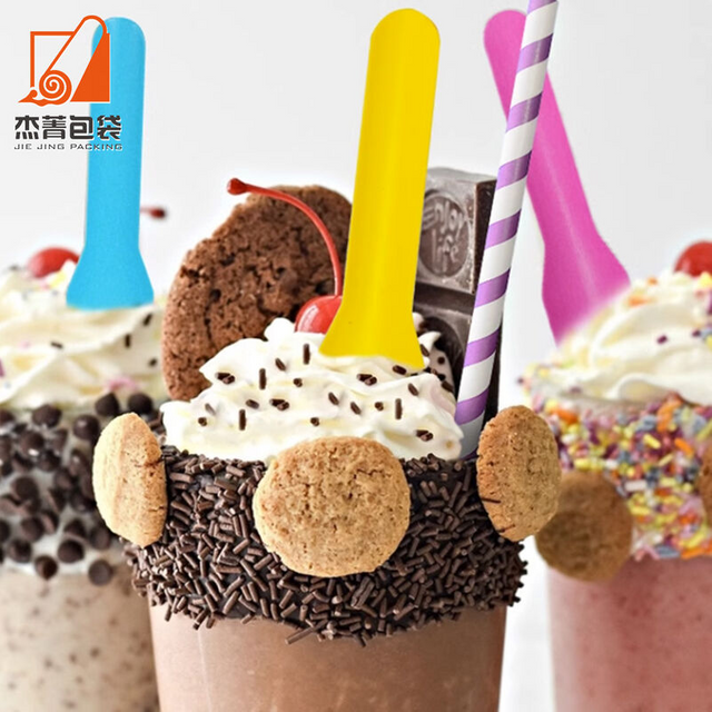 New Design Individual Compostable Biodegradable Ice Cream Disposable Paper Spoon Cutlery