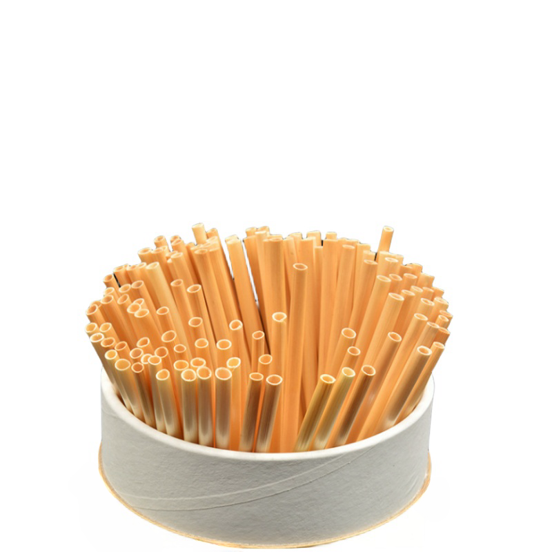 New eco friendly 100% biodegradable disposable wheat tube straw custom individually wrapped organic wheat drinking straws
