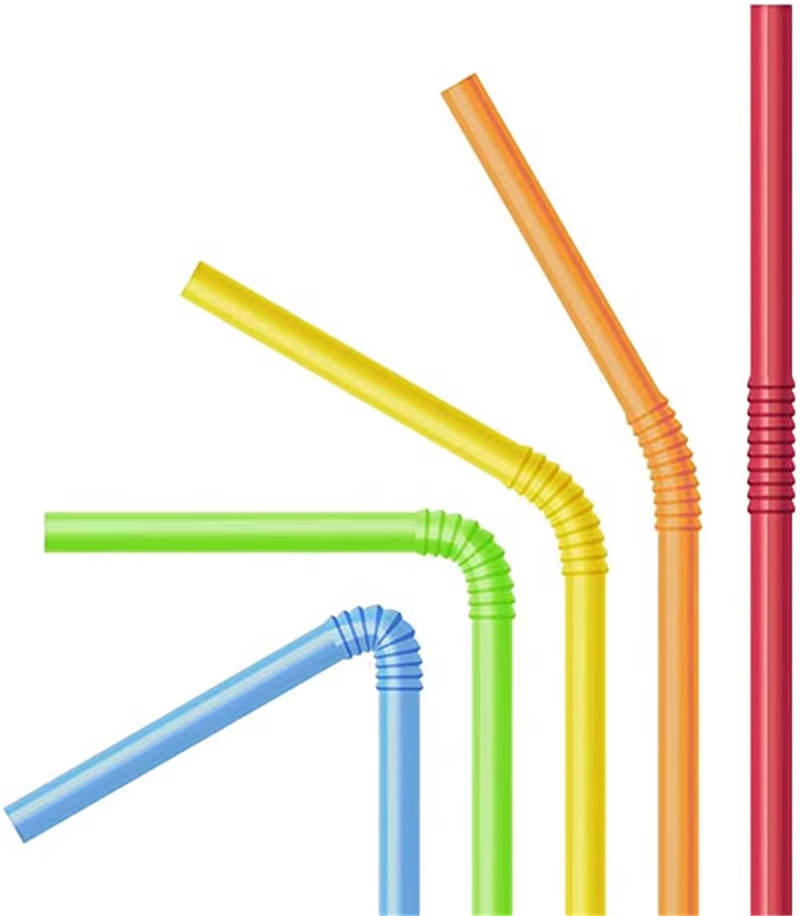 Flexible PP Colorful/Stripe Drinking Plastic Straws Bendable Drinking Straws Plastic Flexible Straws