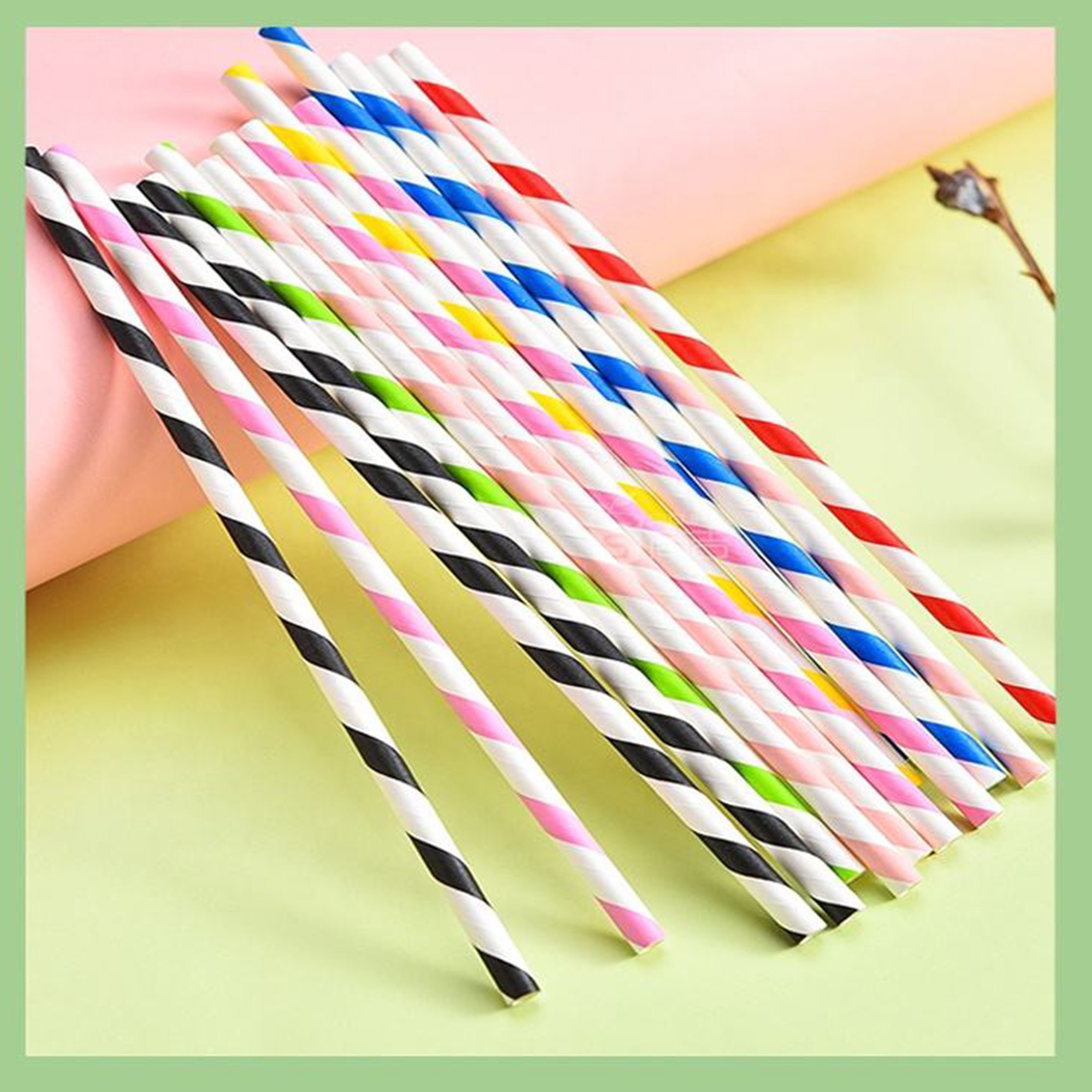 Factory direct sales activities to promote prices Drink straw Paper straw Different color striped paper drinking straw paper straw