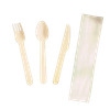 Factory Custom Eco Friendly recyclable 140 mm Disposable Wooden Cutlery set food wooden Spoons Forks Knives
