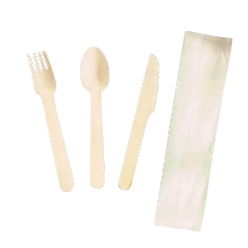 Factory Custom Eco Friendly recyclable 140 mm Disposable Wooden Cutlery set food wooden Spoons Forks Knives