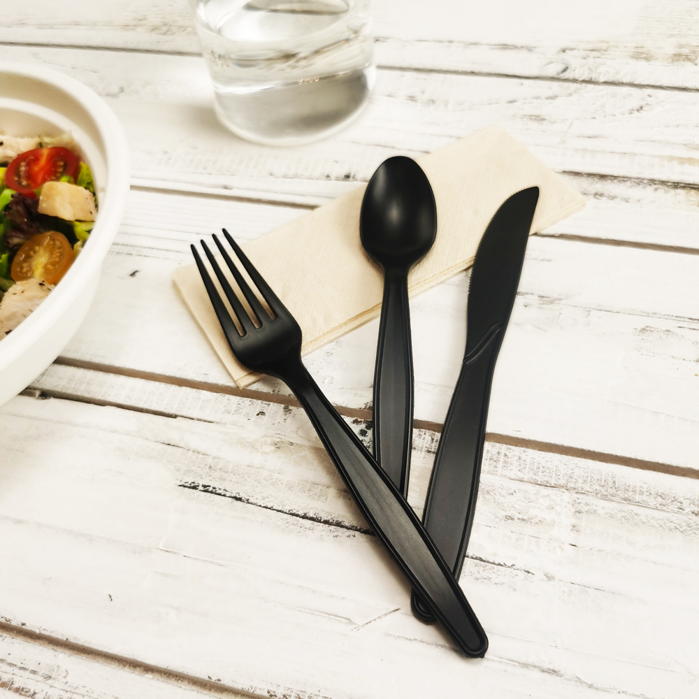 Disposable Cornstarch Biodegradable Cutlery 7inch Cornstarch Cutlery Flatware Knife Fork Spoon