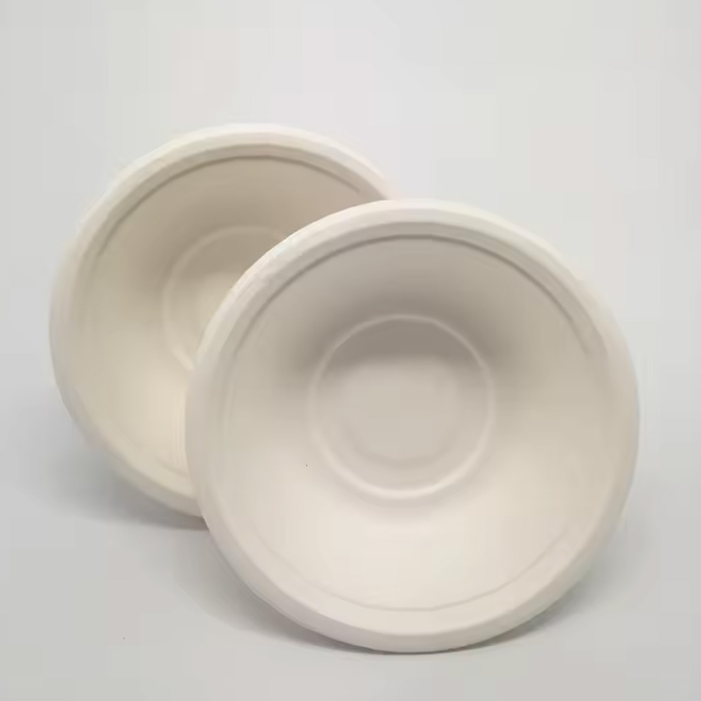 wholesale disposable custom print logo pulp bagasse salad bowl with PE lid