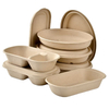 Biodegradable Disposable Environmentally-friendly Takeaway Pulp Food Box Containers with Lid
