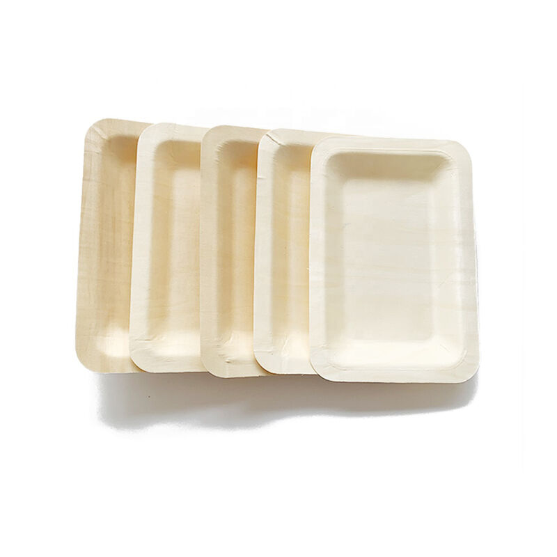 Wholesale food grade paper plates Paper plate Biodegradable wood-colored paper plate disposable tableware