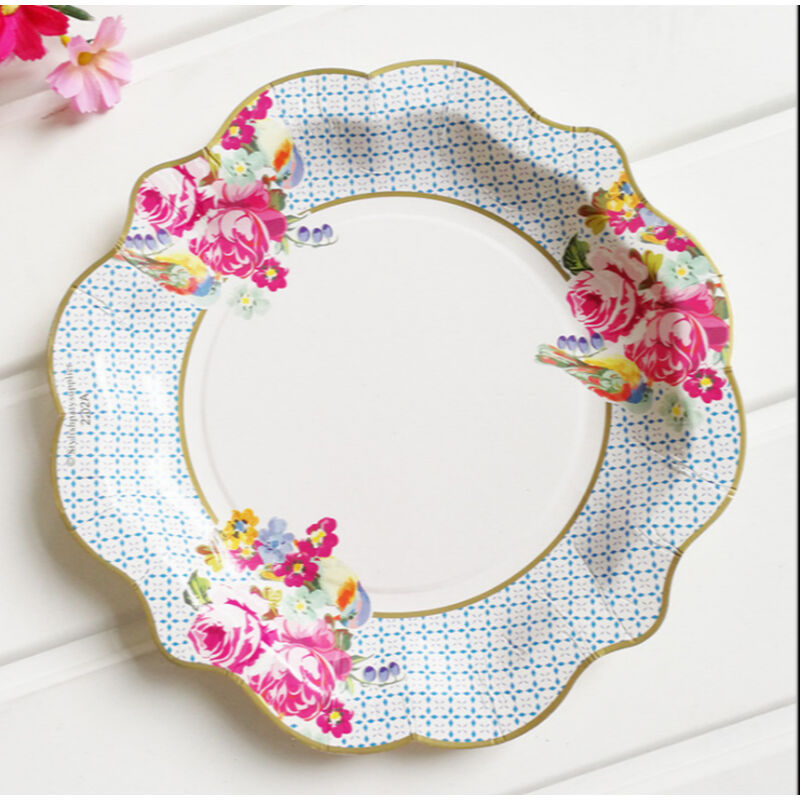 Professional service provider Custom Vintage Flower Disposable Party Dessert Cake Plates