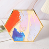 Quality supplier Custom hexagonal colored disposable gold-plated paper plates can be used to decorate parties