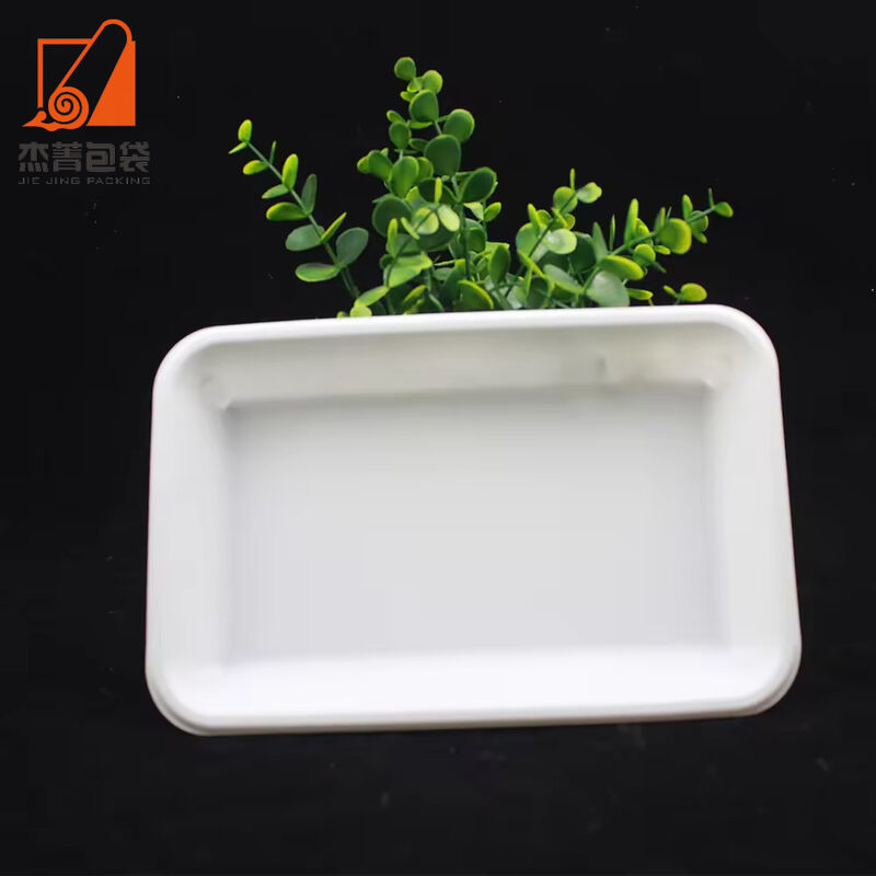 Eco-friendly disposable Biobased tableware 227mm length corn starch plate white custom logo printing for party