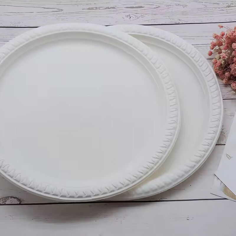 9 inch Cornstarch Bio-Based Round Plate Biodegradable Disposable Degradable Tableware