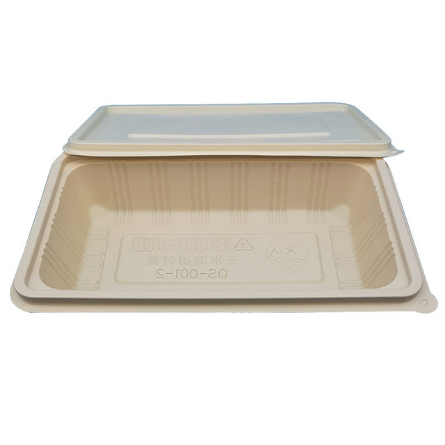 Wholesale compostable, eco-friendly and biodegradable corn starch food packing box with lid