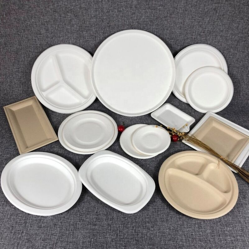 Self-marketing Paper plate Dining room dinner biodegradable plate Disposable paper plate