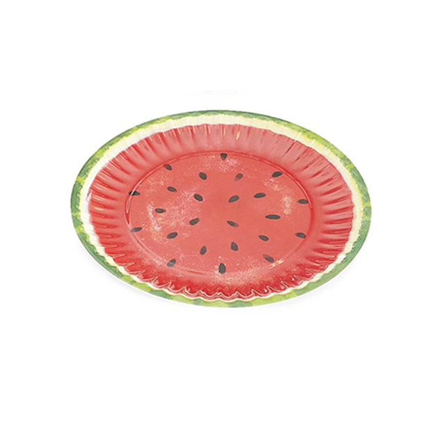 Supplier Biodegradable cutlery watermelon cutlery Paper plates round cutlery for party decorations