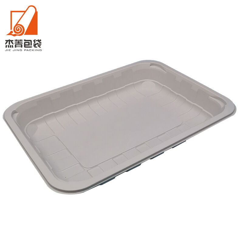 Free sample disposable cornstarch pulp board Biodegradable cornstarch vegetable meat tray