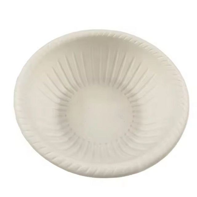 Disposable environmentally friendly 200ml striped salad bowl Cornstarch round takeaway food packaging rice soup noodles dip bowl