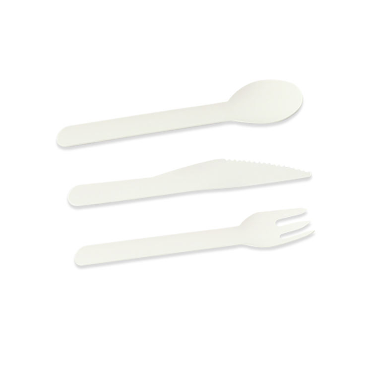 Paper Knife Fork Spoon Set Disposable Paper Cutlery for Party Picnic