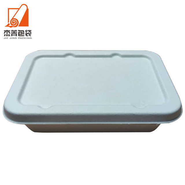 Disposable Bagasse 650ml Tray Lid Food Container Biodegradable Sugarcane Bento Lunch Box