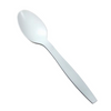 150mm white Bio-based Flatware Corn starch Spoon Disposable heavy duty reusable Eco-friendly 6 inch Cornstarch tea spoon