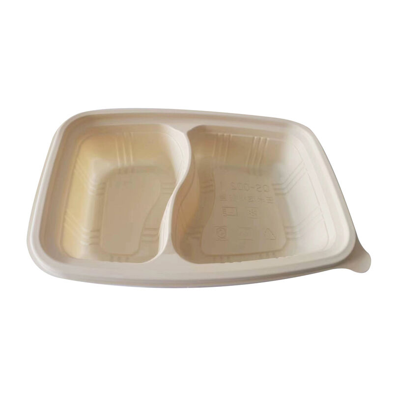 Cornstarch meal box food Lunch box with lid Biodegradable food box 2 Disposable food containers