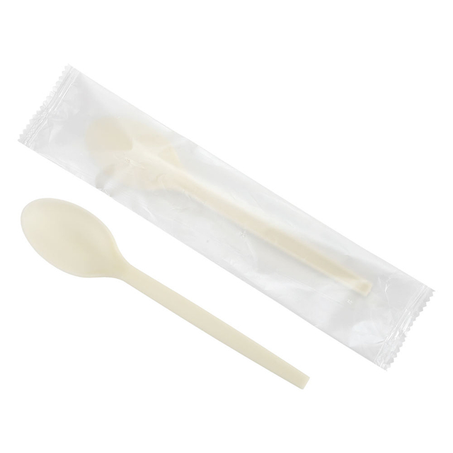 Custom logo Natural biodegradable Chinese tableware Portable tableware set biodegradable cornstarch spoons
