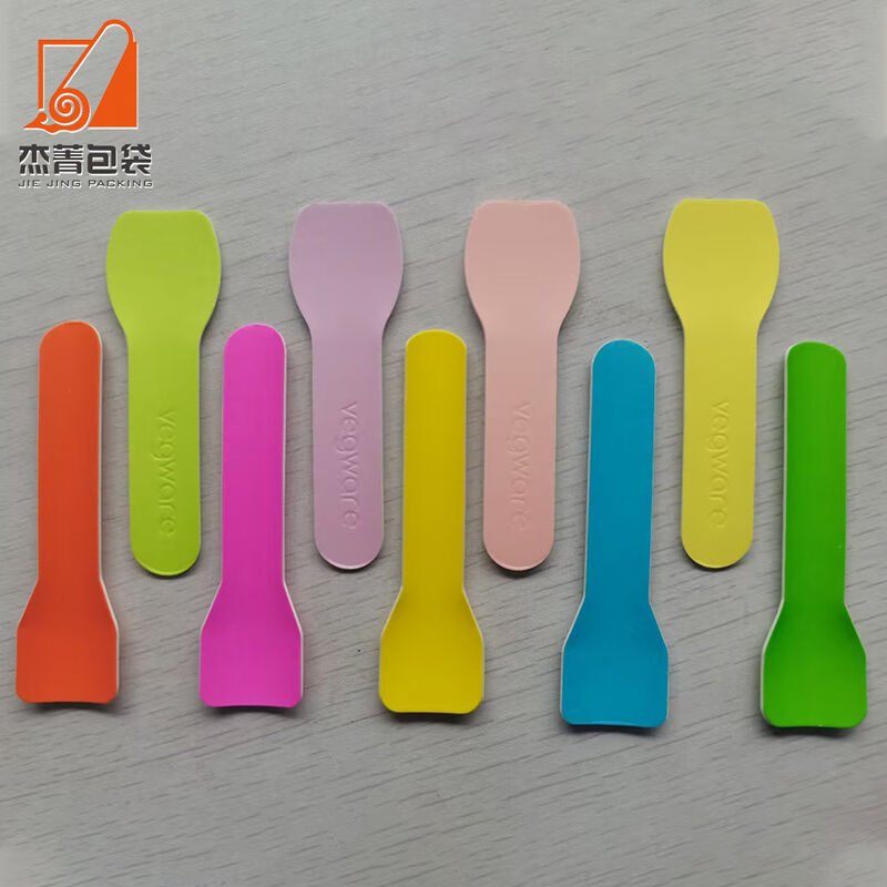 Custom Cpla Small Jelly Spoon Biodegradable Colored Spoon For Ice Cream Compostable Small Yogurt Spoon