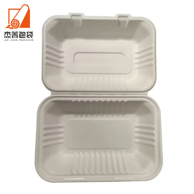 Cheap Biodegradable Disposable Compostable Sugarcane Take Out Food Containers 9*6* Bagasse Clamshell
