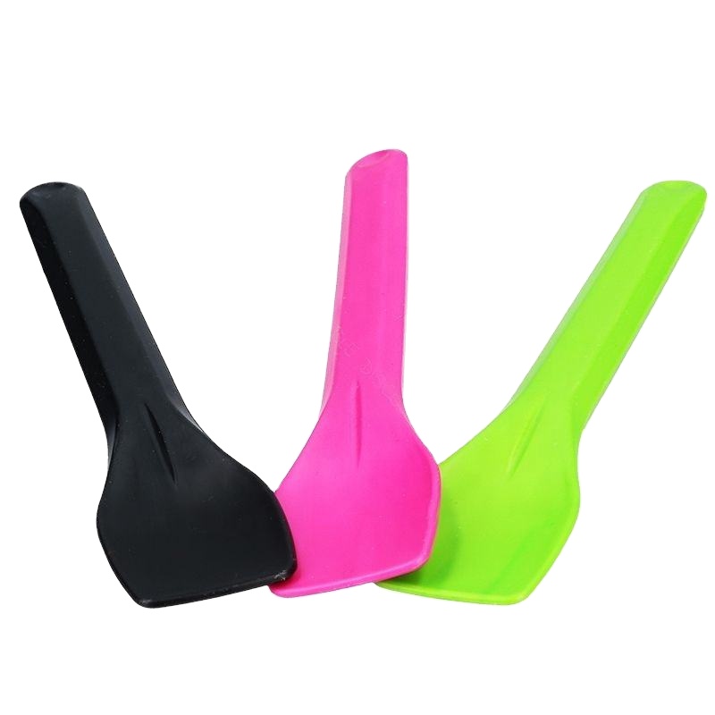 Colorful Solid Handle Plastic Spoon for Gelato or Yogurt Spoon Bulk Package