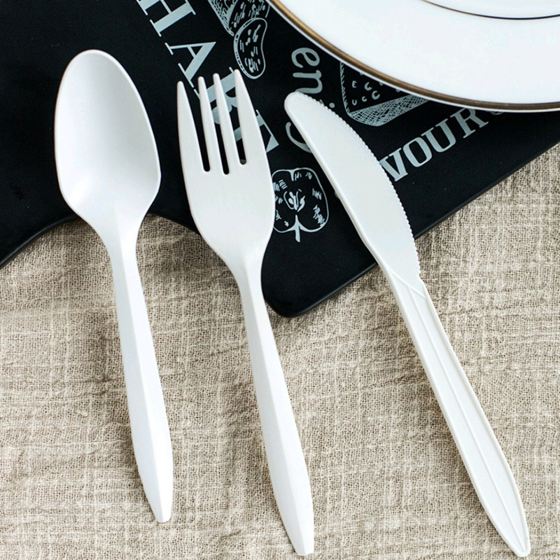 Compost Custom logo Printing Disposable Corn Starch Cutlery Biodegradable 160mm Length Corn Starch Fork Knife and Spoon Set