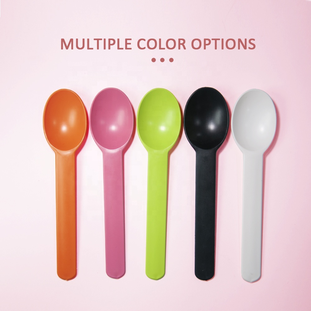 Colorful Yogurt Ice Cream Spoon Disposable Biodegradable Ice Cream Spoons