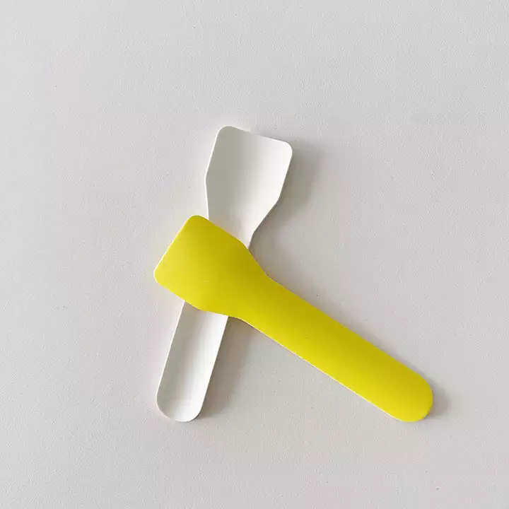 Disposable Paper Ice Cream Spoon Mini Disposable Paper Ice Cream Scoop Colored