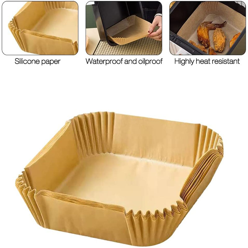 Benutzer definierte öl beständige Barbecue Food Oven Braten Dampf garer Papier Antihaft-Luft fritte use Silikon Pergament Back papier Air fryer Liner