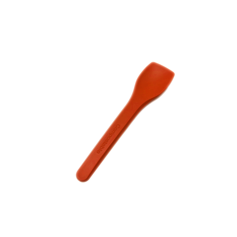 Compostable Individually Wrapped Cutlery Disposable Small Spoon PLA Colorful Ice Cream Tasting Spoons for Party