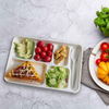 100% Compostable Heavy-Duty Biodegradable Sugarcane Plates 6 Compartment Plates School Lunch Trays