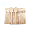 Benutzer definierte umwelt freundliche 140mm Birke Holz gabel Löffel Set Cut Steak Einweg besteck Biologisch abbaubarer natürlicher 6,3 Zoll Holz löffel