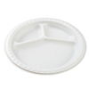 Microwavable 3 Compartments Disposable Corn Starch Plates Environmentally Friendly Round White Plates