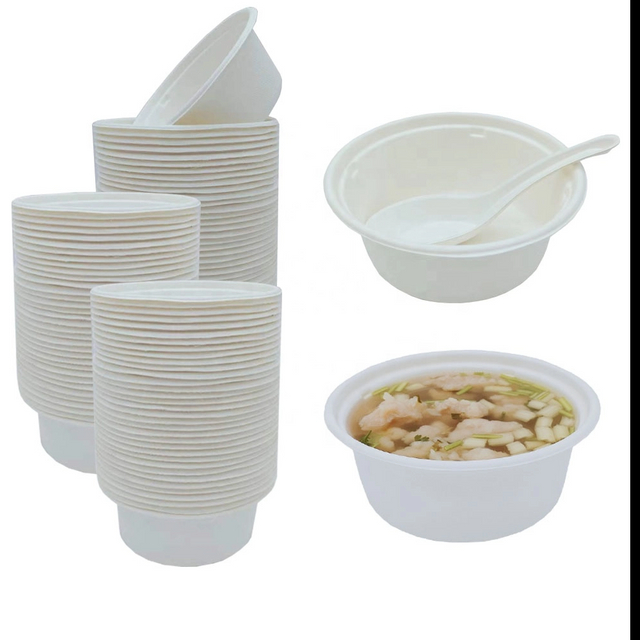 Biodegradable bagasse food container compostable 12oz Bowl pfas free