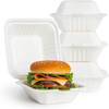 Lunch Box 9 Zoll 3 Fächer Zuckerrohr Bagasse Clam Shell Box Biologisch Abbaubares Zuckerrohr Geschirr