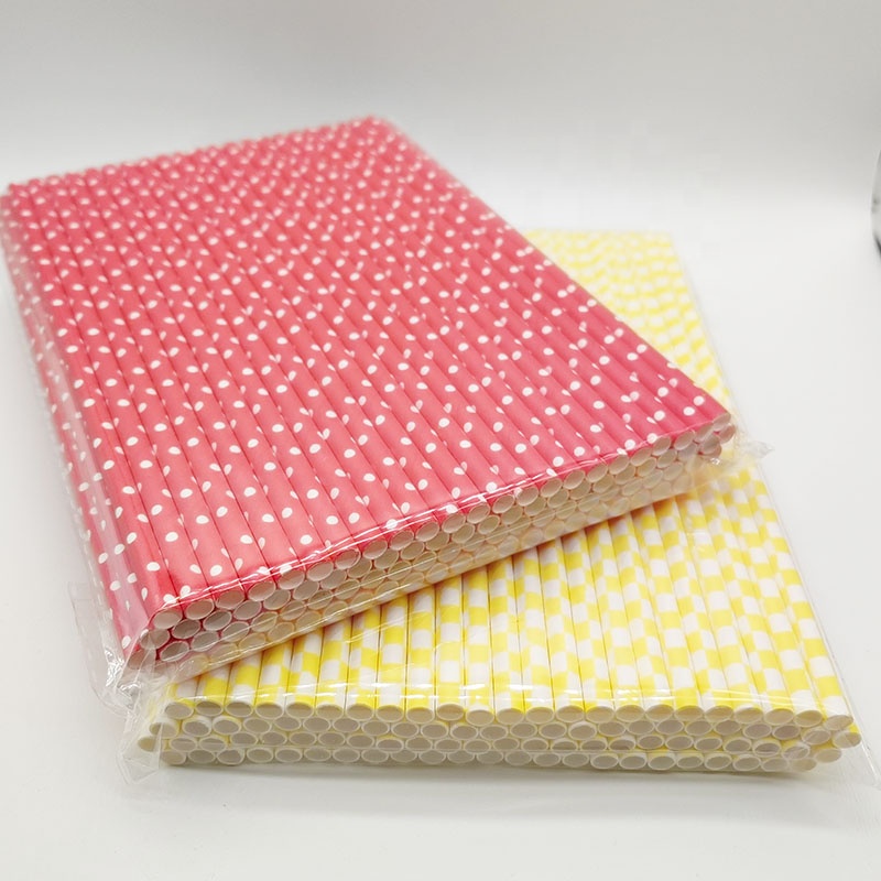 Biodegradable Eco Friendly Paper Straws Color Drinking Straws Lollipop Sticks
