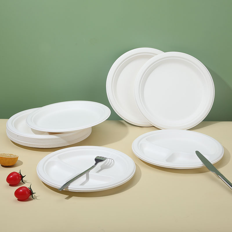 Biodegradable Disposable Sugarcane Wedding Plates Disposable Set Pulp Disc Tableware Cake Picnic Thickened Disposable Plate