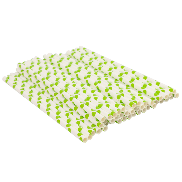 Custom Available Hot Sale Polka Dots Eco Friendly Iridescent Paper Straws for Wedding Birthday Party