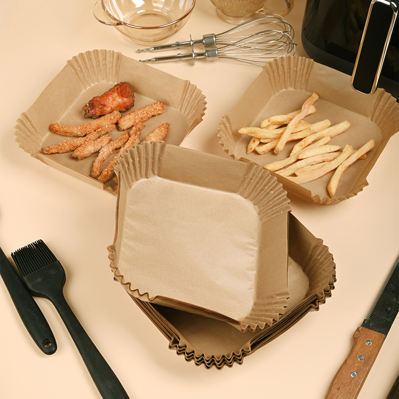 Air Fryer Paper with Food Grade Perforated Degradable Paper with Both Sides Silicone Paper